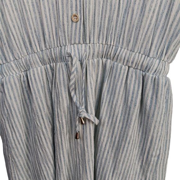 NWT Allie Rose Romper Blue and White Striped Size S - Picture 3 of 9